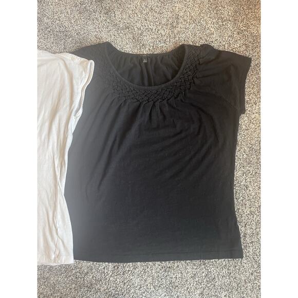 Talbots Women’s Blouse Lot Of 2 White Black Size Large Petite - Picture 2 of 12